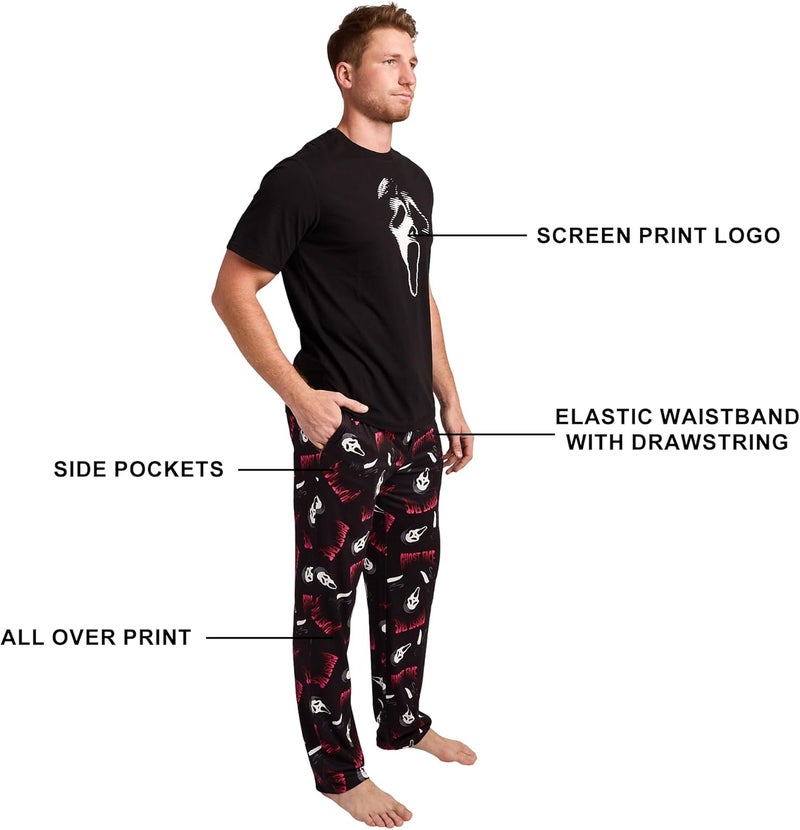 Bio World Ghostface Mask Men's 2-Pack Pajama Set - Image 1